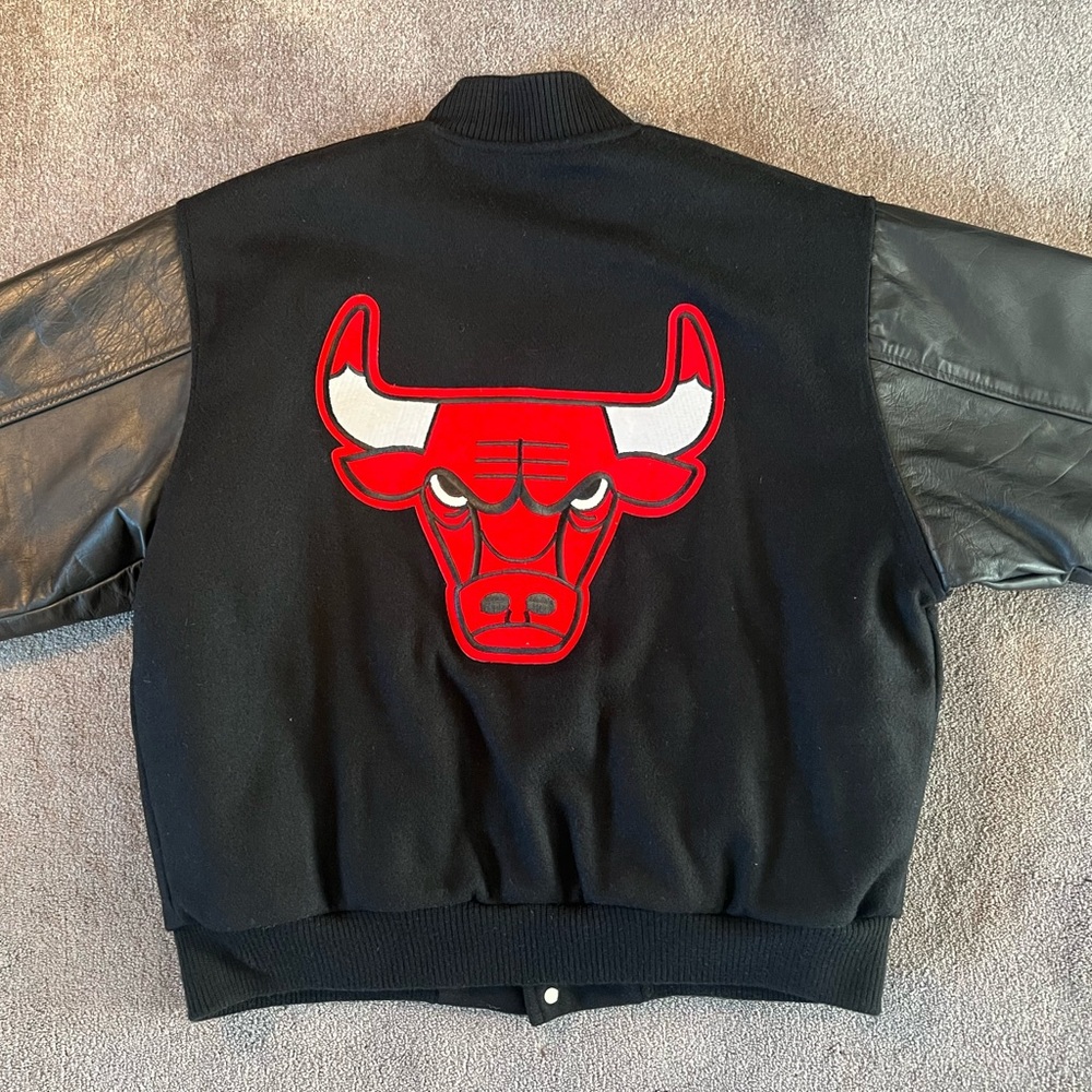 Vintage Chalk Line Chicago Bulls Leather & Wool Letterman Jacket - Picture 6 of 10